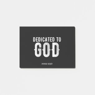 DEDIKERAD TILL GOD COOLA ANPASSADE VITTEXT POST-IT BLOCK