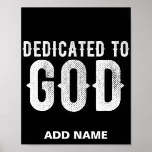 DEDIKERAD TILL GOD COOLA ANPASSADE VITTEXT POSTER
