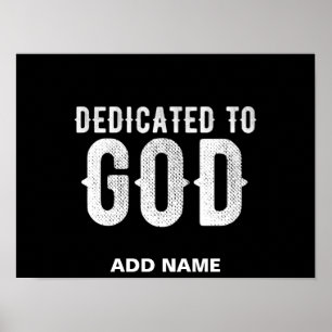 DEDIKERAD TILL GOD COOLA ANPASSADE VITTEXT POSTER