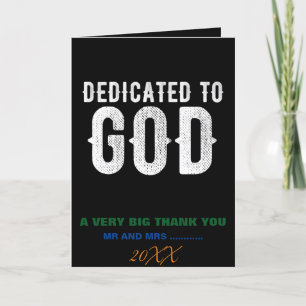 DEDIKERAD TILL GOD COOLA ANPASSADE VITTEXT TACK KORT