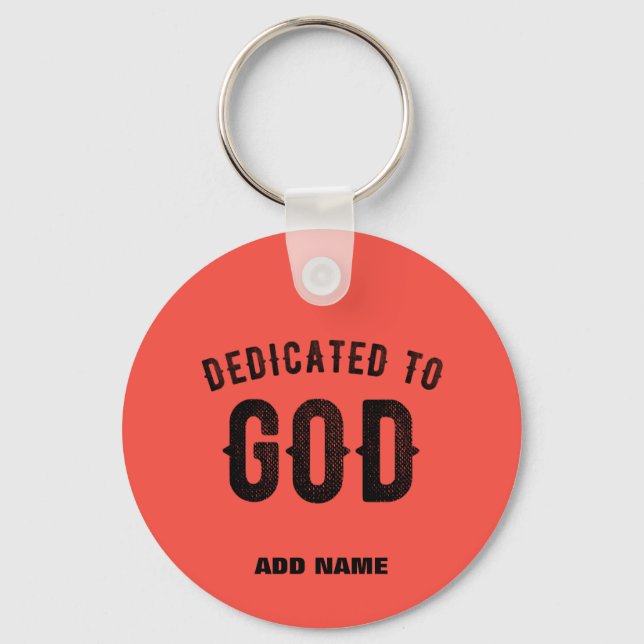 DEDIKERAD TILL GOD COOLA RED ORANGE ANPASSNINGSBAR NYCKELRING (Framsida)