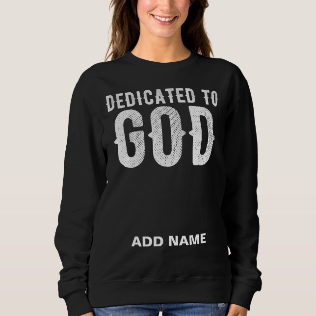 DEDIKERAD TILL GOD COOLA VITA ANPASSADE TEXT T SHIRT (Framsida)