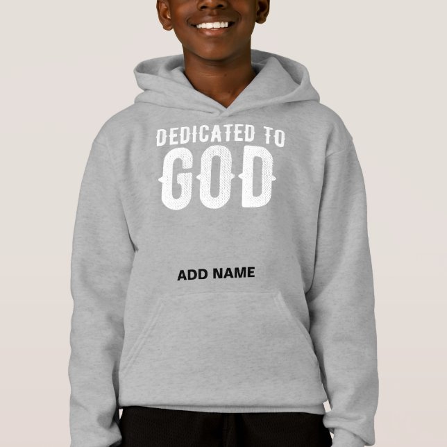 DEDIKERAD TILL GOD COOLA VITA ANPASSADE TEXT T SHIRT (Framsida)