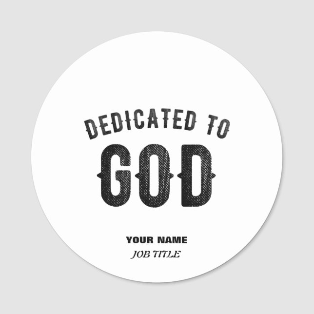 DEDIKERAD TILL SVART ANPASSADE FÖR GOD COOLA NAMNBRICKA (Framsida)