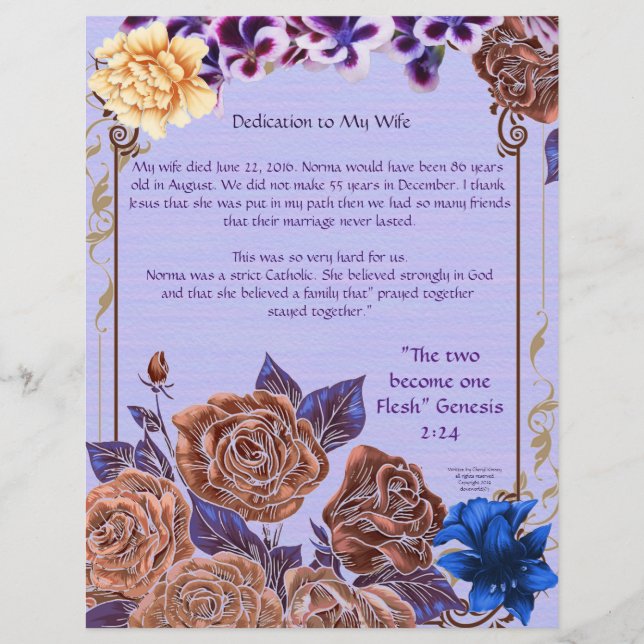 Dedikering till min Personlig Papper (Framsida)