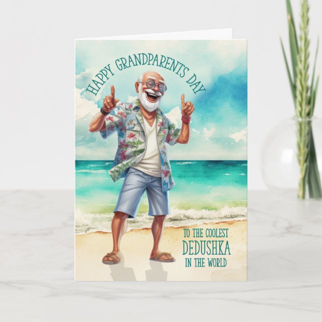 Dedushka Grandföräldrar Day Grandpa Only Cooler Helgkort (Framsida)