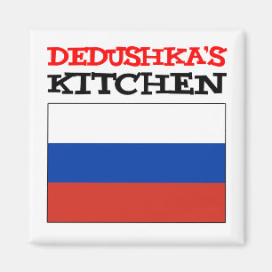 Dedushka's Kitchen Russian Flagga Magnet