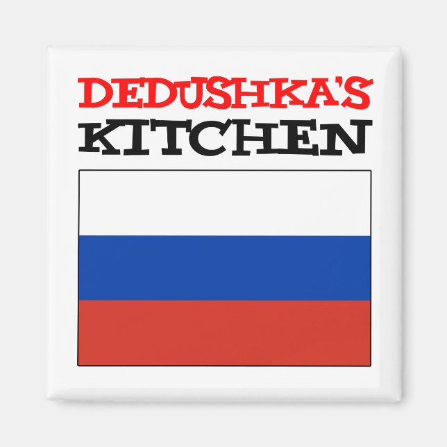 Dedushka's Kitchen Russian Flagga Magnet (Framsidan)
