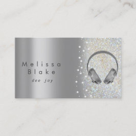 Dee jay silver shade glitter visitkort