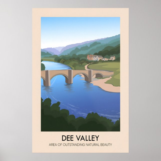 Dee Valley AONB Reseskylt Poster (Framsidan)