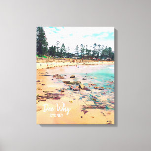 Dee Varför Sydney-stranden i norra stränderna Canvastryck