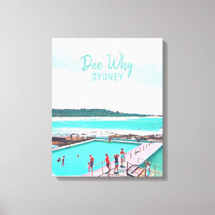 Dee Varför Sydney-stranden i norra stränderna Canvastryck