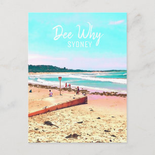 Dee Why Sydney norra stränder retro resemål Vykort