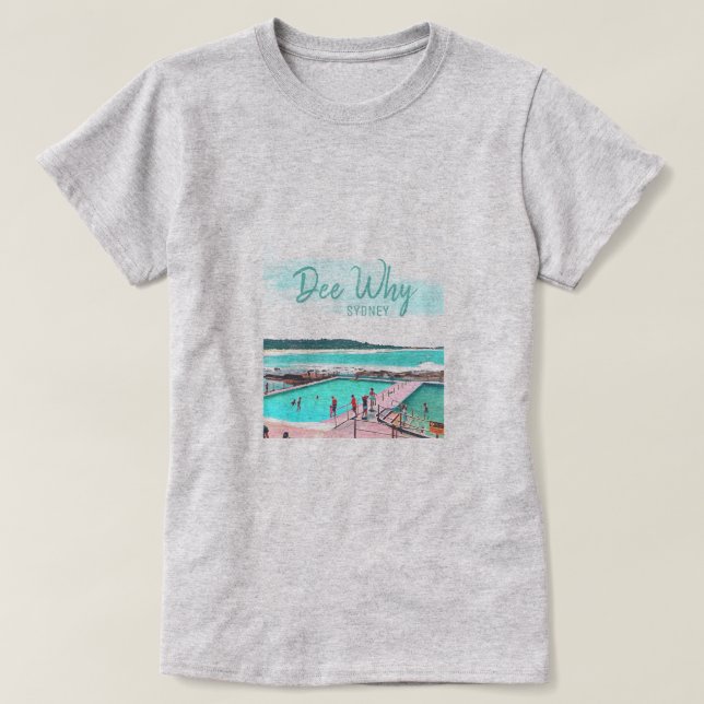 Dee Why Sydney strand Australien resa T Shirt (Design framsida)