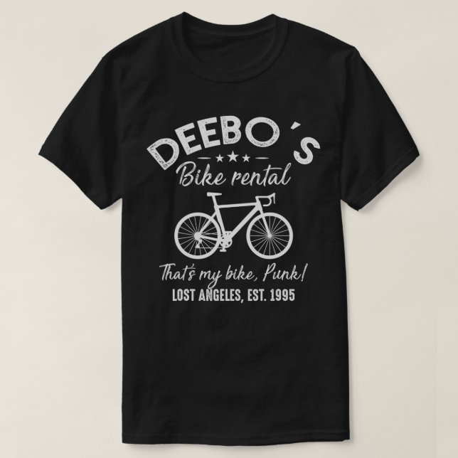Deebos bike Rental Funny Bike Riding Rider Gift T Shirt (Design framsida)