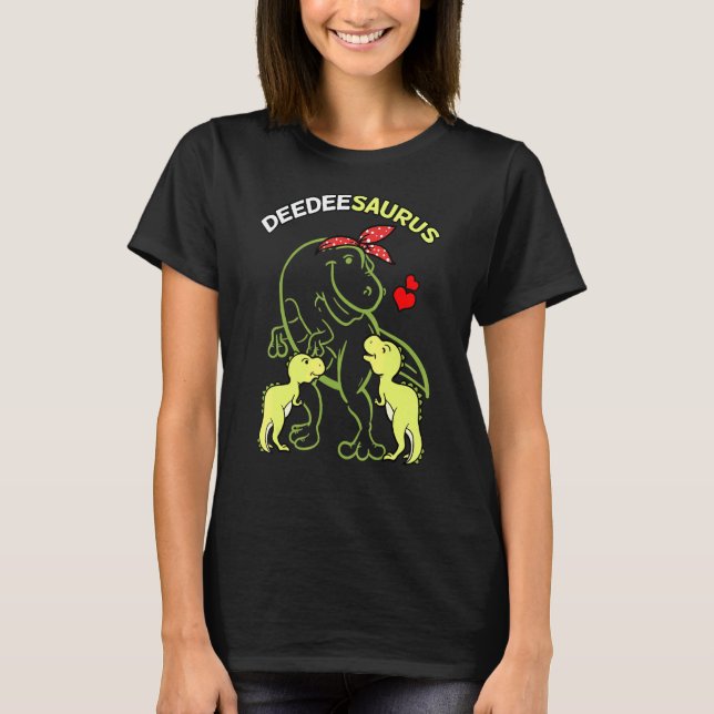 Deedeesaurus Deedee 2 Kids Dinosaur Mors dag T Shirt (Framsida)