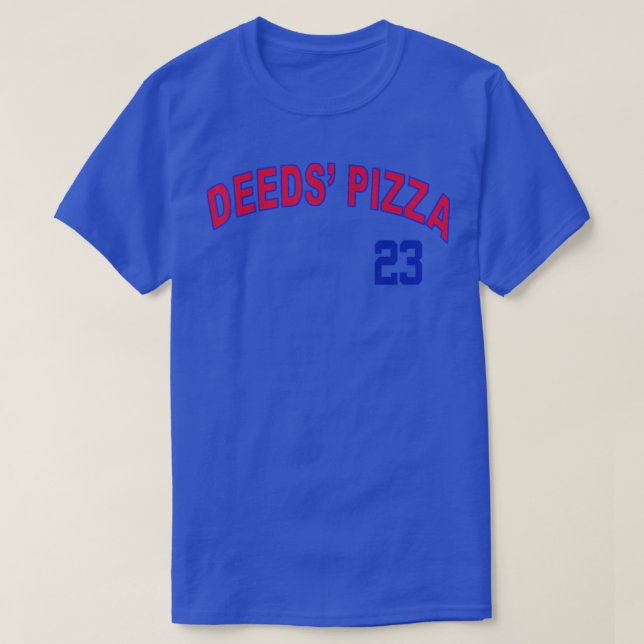 Deeds Pizza Baseball T Shirt (Design framsida)