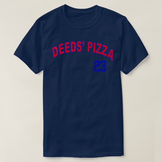 Deeds Pizza Baseball T Shirt (Design framsida)