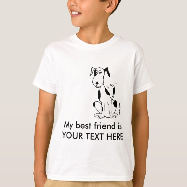 Deefa hund - Min bästa vän är DIN TEXT HÄR Tee (Framsida)