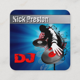 DeeJay Affärskortet DJ Mix Funky Beats Fyrkantigt Visitkort