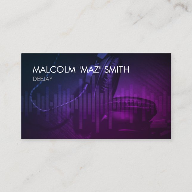 Deejay Disk Jockey DJ Visitkort (Framsida)
