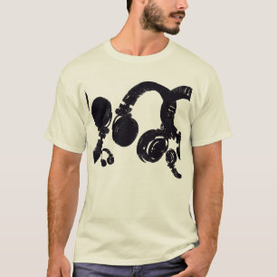 Deejay dj D.J. Black head-telefoner. Musik inspire T Shirt