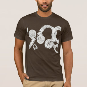Deejay dj D.J. white head/telefoner . musik inspir T Shirt