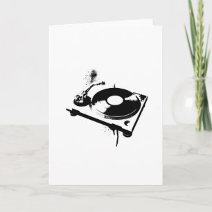 Deejay DJ Turntable Greeting Card Ibiza House Kort