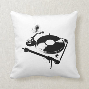 Deejay DJ Turntable Pillow Musikpresenter för h Kudde