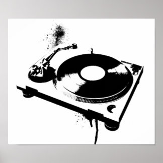 Deejay DJ Turntable Poster | Hus Music Gifts