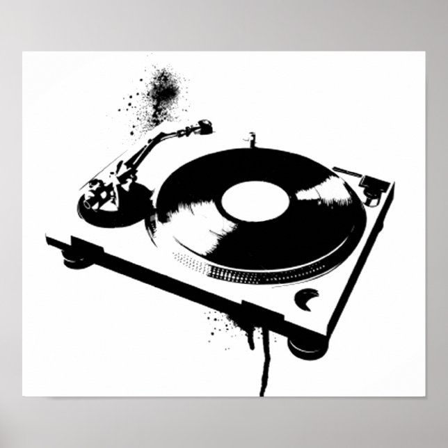 Deejay DJ Turntable Poster | Hus Music Gifts (Framsidan)