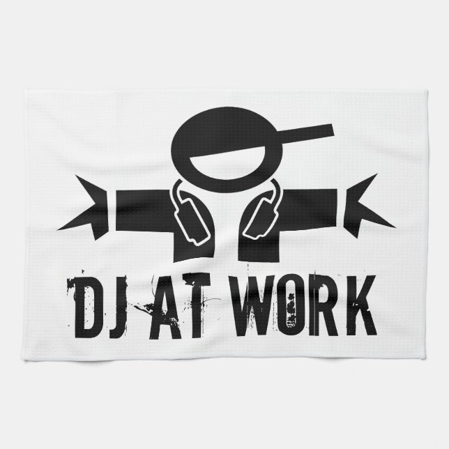 Deejay handduk | DJ-utrustning med anpassad slogan Kökshandduk (Horisontell)