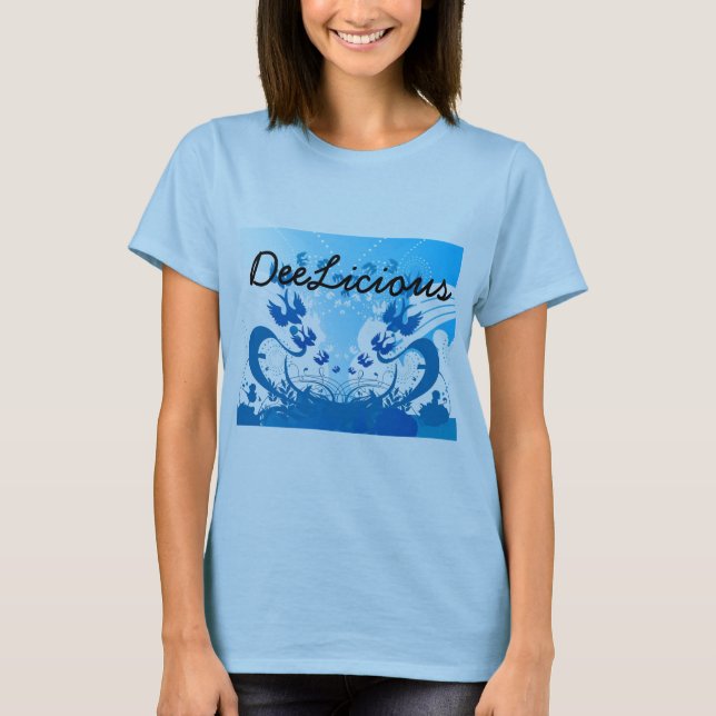 DeeLicious blått/design T Tröja (Framsida)