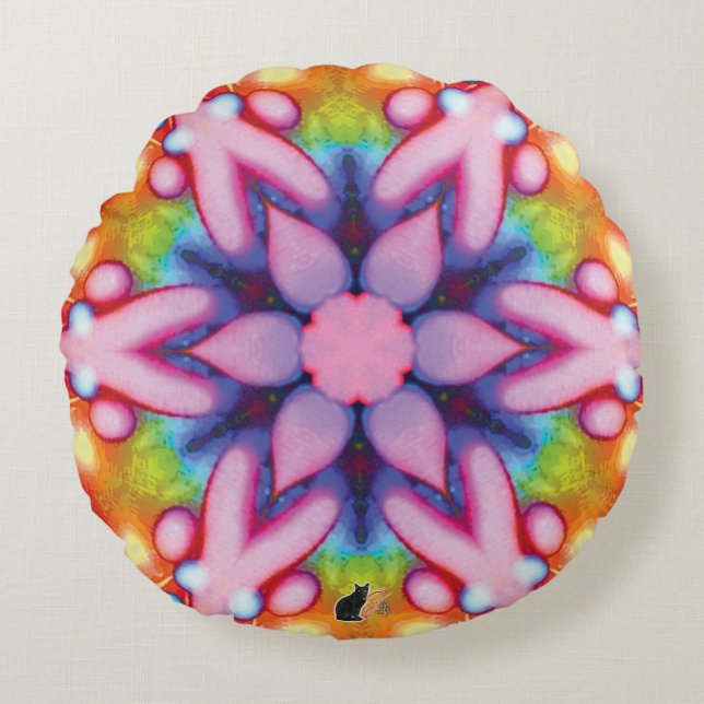 Deelish Kaleidoscope Rund Kudde (Framsidan)
