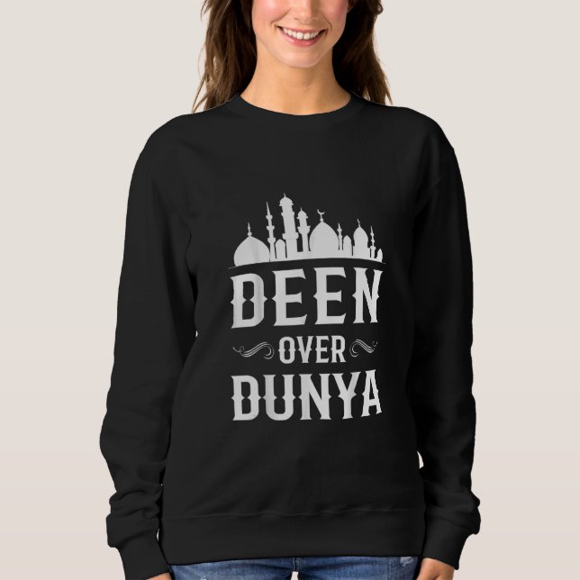 Deen Over Dunya Mosque Islamic Muslim T Shirt (Framsida)