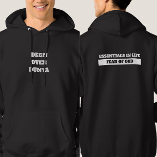 Deen Över Dunya Rädsla För Gud Islamiska Män Hoodie
