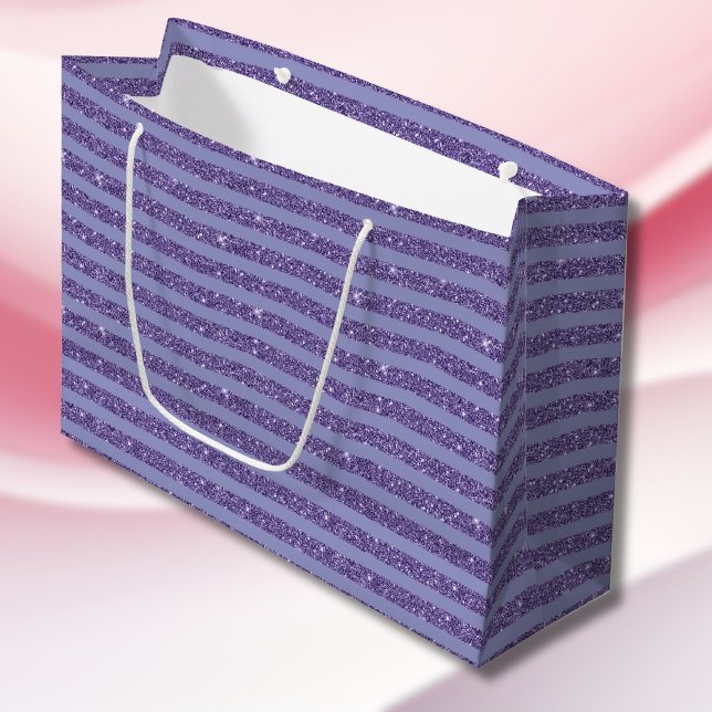 Deep Amethyst Glitter Style Horizontal Stripes  (Skapare uppladdad)