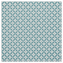 Deep Aqua and White Geometric Mönster Shippo