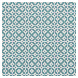 Deep Aqua and White Geometric Mönster Shippo Tyg