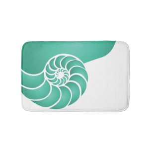 Deep Aqua Nautilus Nautical Seaside Badrumsmatta