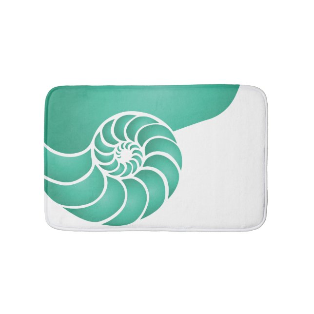 Deep Aqua Nautilus Nautical Seaside Badrumsmatta (Framsidan)