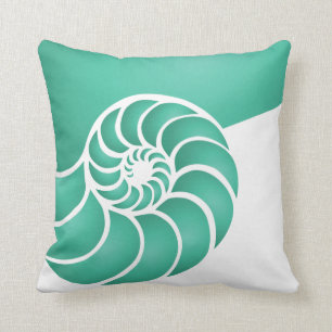 Deep Aqua Nautilus Nautical Seaside Kudde