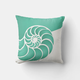 Deep Aqua Nautilus Nautical Seaside Kudde