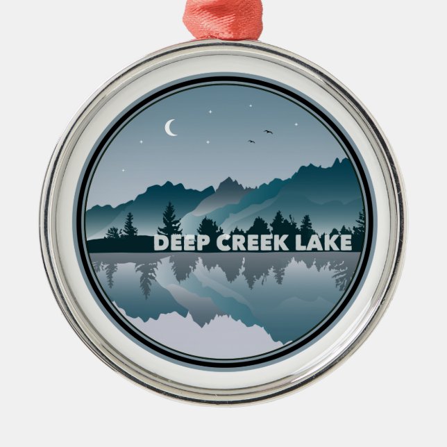Deep Bäck Sjö Maryland Reflection Julgransprydnad Metall (Framsidan)