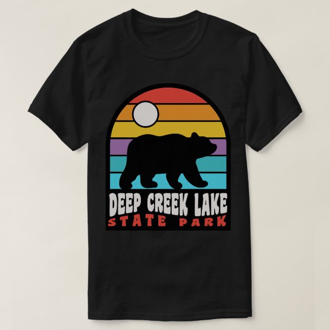 Deep Bäck Sjö State Park Maryland Bear Badge TSh T Shirt (Design framsida)