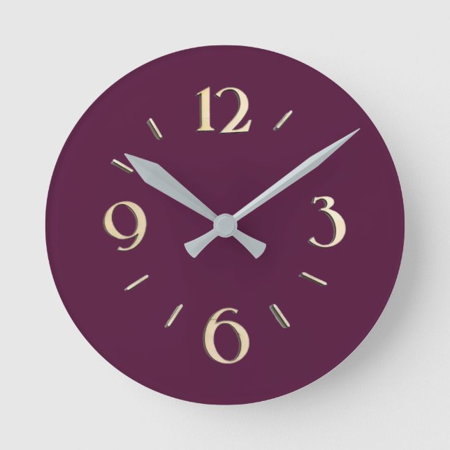 Deep Berry Wall Clock Rund Klocka (Framsida)