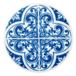 Deep Blook Retro Tile-utseendet Ceramic Knob Knopp