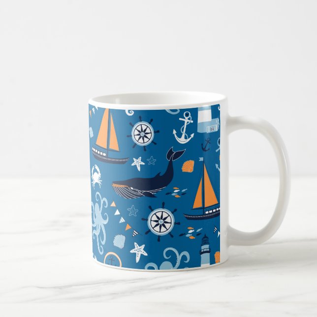 Deep Blue All Sak Nautical Kaffemugg (Höger)