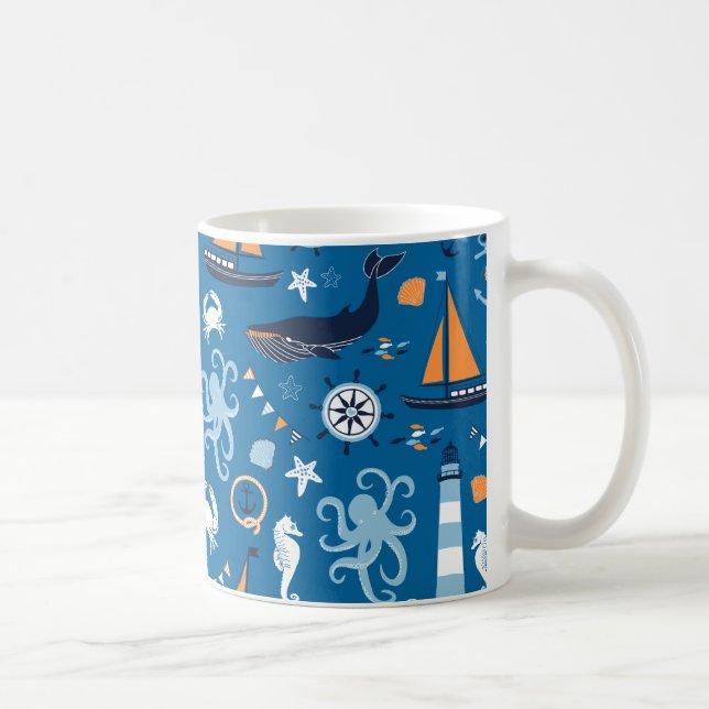 Deep Blue All Sak Nautical Kaffemugg (Höger)
