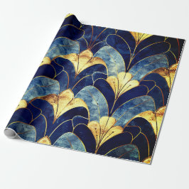 Deep Blue Art Deco Presentpapper
